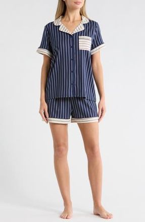 French Connection Stripe Short Pajamas in Blue Depths/white at Nordstrom Rack, Size X-Large