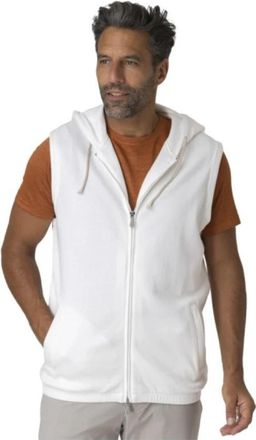 Eleventy Mouwloze Hoodie - Heren - Bodywarmers - Wit - XL - Katoen - Jassen