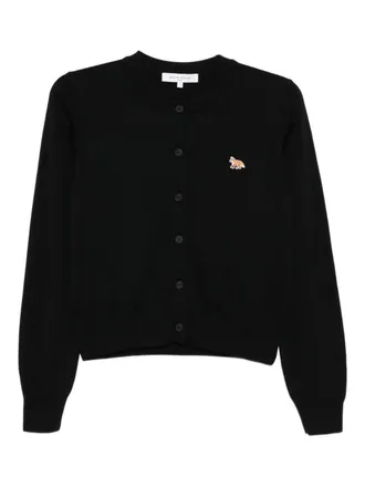 Maison Kitsun&eacute; Wool Baby Fox Cardigan - Black