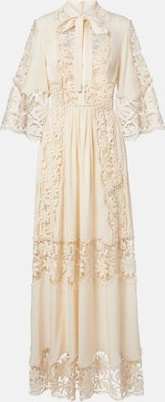 Elie Saab Georgette and macrame gown