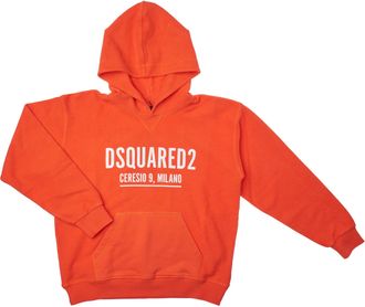 Dsquared2 Icon DQ1411D0-05UDQ Slouch Fit Hoodie for Boys - Orange - Size 16Y