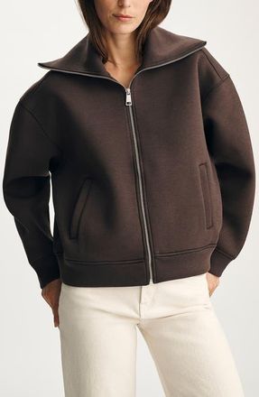 Mavi Sporty Luxe Full Zip Fleece Sweatshirt in Coffee Bean at Nordstrom, Size Small