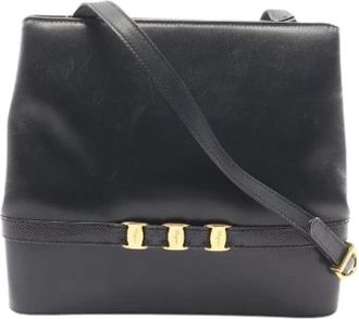 Ferragamo Pre-owned Vara Leren Schoudertas - Dames - Vintage Schoudertas - Blauw - ONE Size - Leer - Vintage