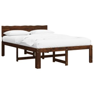 vidaXL Cama Doble Con Cabecero Rostock Marr&oacute;n Oscuro 120 X 190 Cm Vidaxl