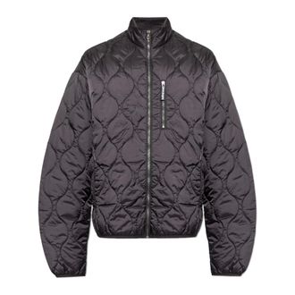 Palm Angels Light Jackets, male, Black, Size: XS Quilted Jacket With Stand-Up Collar