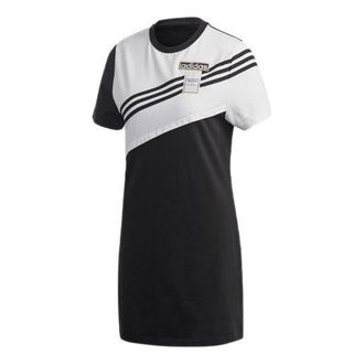 adidas (WMNS) adidas originals Adibreak Colorblock Sports Round Neck Short Sleeve Black Dress GJ6562