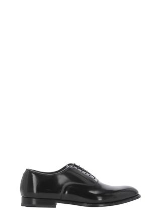 Doucal's Black Smooth Leather Lace-Up Shoes