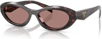 Prada Stijlvolle zonnebril in Tortoise/Light Brown - Dames - Zonnebrillen - Bruin - 55 MM - Accessoires