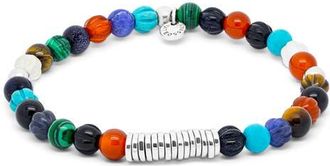 Tateossian Mens Discs Beaded Stretch Bracelet in Multi Coloured at Nordstrom, Size Medium