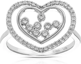 Vir Jewels 1/4 cttw Lab Grown Diamond Ring in Sterling Silver For Women