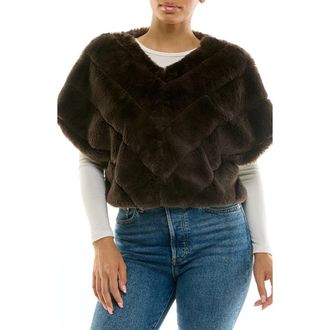 Nina Leonard Faux Fur Capelet in Rich Chocolate/Brown at Nordstrom Rack, Size X-Large