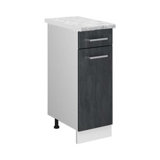 Vicco Mueble Bajo De Cocina R-line, Hormig&oacute;n Negro, 30 Cm Et M&aacute;rmol