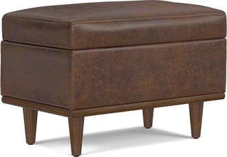 Simpli Home Shiloh 26In Transitional Contemporary Small Storage Ottoman
