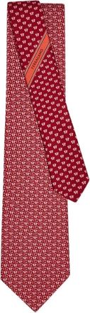 Ferragamo Cravatta in seta con stampa farfalla - Rosso
