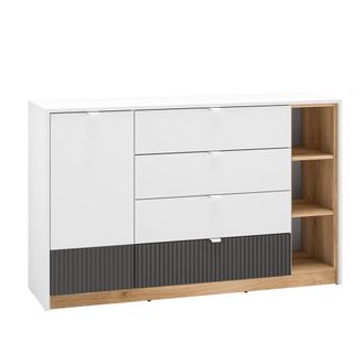 Petits Meubles Buf&eacute; 1 puerta 4 cajones fachada de mdf blanco