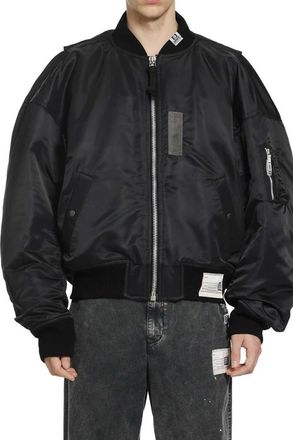 Miharayasuhiro Mihara Yasuhiro, Jassen, Heren, Zwart, M, Nylon, Vest Combined Flight Jacket