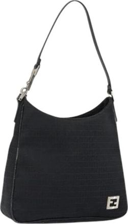 Fendi Pre-owned Vintage Canvas Schoudertas - Dames - Vintage Schoudertas - Zwart - ONE Size - Vintage