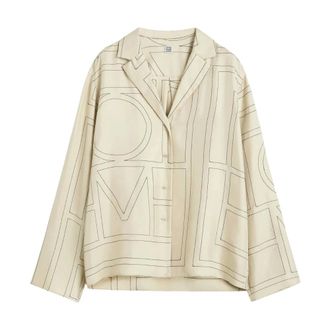 Toteme Dames, Blouses & Shirts, Beige, Maat: S Zijde