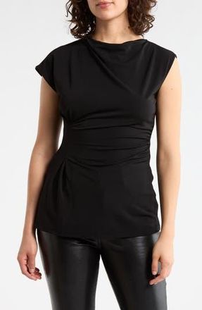 Elodie Asymmetric Draped Top in Black at Nordstrom Rack, Size X-Large
