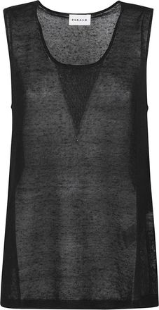 P.A.R.O.S.H. Babylon Tank Top - Dames - Tops zonder mouwen - Zwart - XS - Linnen - Tops