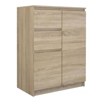 Hucoco Parma C&oacute;moda Moderna Para Sal&oacute;n / Dormitorio / Oficina 97x70x40 2 Puertas + 2 Cajones Aparador Moderno Unidad De Almacenamiento
