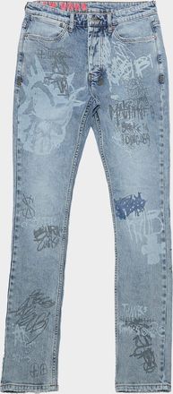 Ksubi Mens Van Winkle Graffiti Print Skinny Jeans