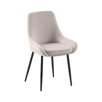 Clp Silla de comedor con reposapi&eacute;s en terciopelo gris