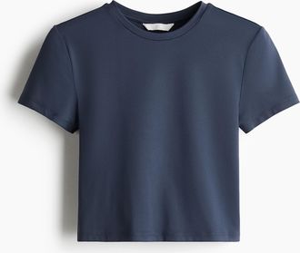 H&M Kurzes Mikrofaser-T-Shirt - Blue
