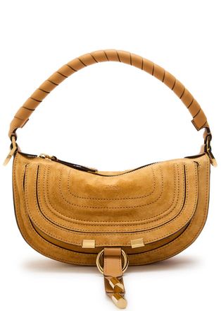 Chlo&eacute; Marcie Small Suede Shoulder bag - Tan - One Size