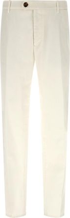 Brunello Cucinelli White Comfort Flat Front Pants