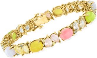 Ross-Simons Pastel Multi-Gemstone Bracelet in 18kt Gold Over Sterling