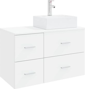 vidaXL Juego De Muebles De Ba&ntilde;o 2 Uds. Blanco Madera De Ingenier&iacute;a Vidaxl