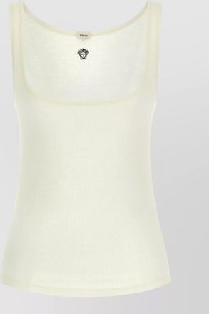 Versace la medusa scoop neck ribbed top