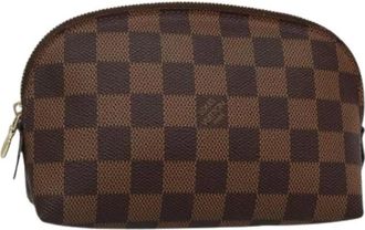 Louis Vuitton Pre-owned Clutches, female, Brown, Size: ONE SIZE Pre-owned Damier Ebene Pouch