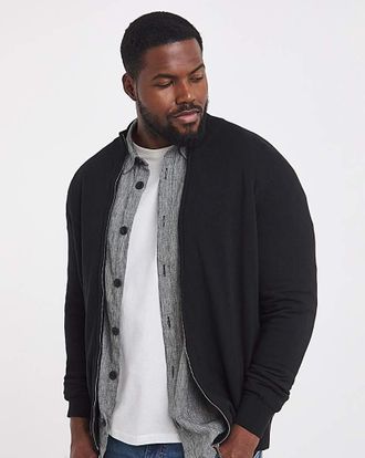 Jacamo Zip Through Funnel Neck Knit Cardigan