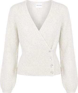 Americandreams Mariya Wikkel Cardigan - Dames - Vesten - Wit - L - Wol - Truien & Vesten