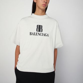 Balenciaga White Nano BB Medium Fit T-shirt