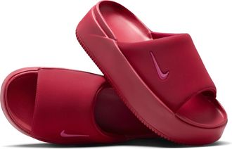 Nike Womens Calm Elevation Slides in Red | IO0495-602