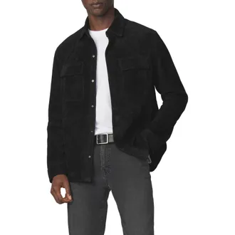 Joe's Suede Snap-Up Overshirt in Black at Nordstrom, Size X-Large