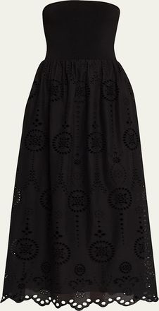 Matteau Strapless Knit Broderie Dress