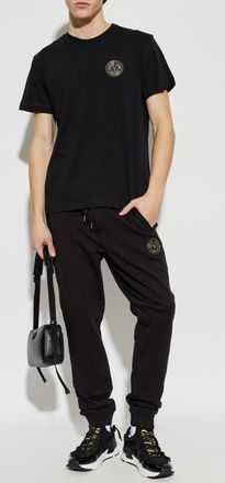 Versace Jeans Couture T-shirt With Logo Patch, Mens, Black