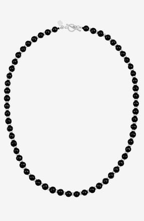 Dower & Hall Mens Black Pearl Halo Necklace in Sterling Silver at Nordstrom, Size 20