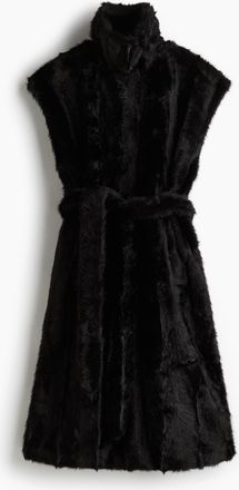 H&M Longgilet mit Bindegürtel - Schwarz