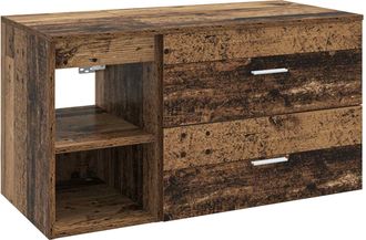 vidaXL Juego De Muebles De Ba&ntilde;o 2 Uds. Madera Envejecida Vidaxl