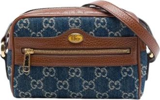 Gucci Pre-owned Ophidia Cross Body Bag - Dames - Vintage Schoudertas - Blauw - ONE Size - Leer - Vintage
