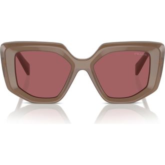 Prada 50mm Geometric Sunglasses in Dark Violet at Nordstrom