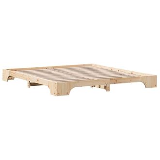 Berkfield Home Bed Frame Natural Solid Pine wood 180 x 200 cm Durable