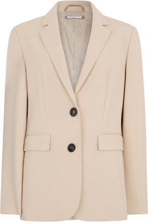 PESERICO Buttoned Blazer - Dames - Blazers - Beige - XL - Katoen - Jassen