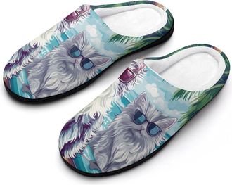 Generic Cute Cat Surf Beach Mens Slippers Comfortable And Non-slip Cotton Slipper Shoe for House