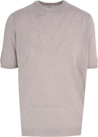 Lardini Beige Cotton Crew Neck Short Sleeve T-Shirt